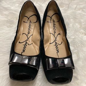 Jessica Simpson Black Oiled Suede flats